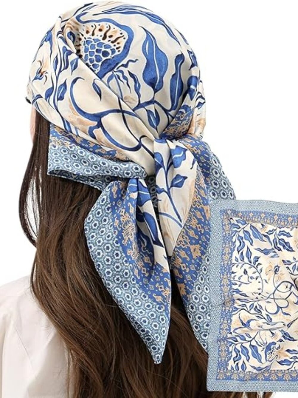 RIIQIICHY Women's Satin Silk Hair Scarf 27.5" Head Wrap Sleep Scarf